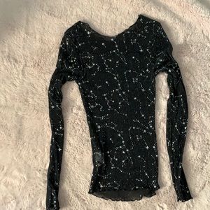 Mesh long sleeve top